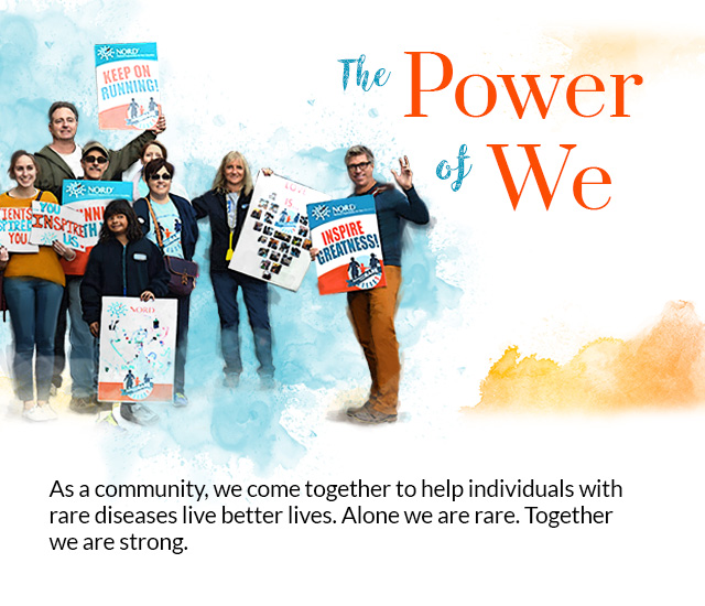 Rare disease community members working together.